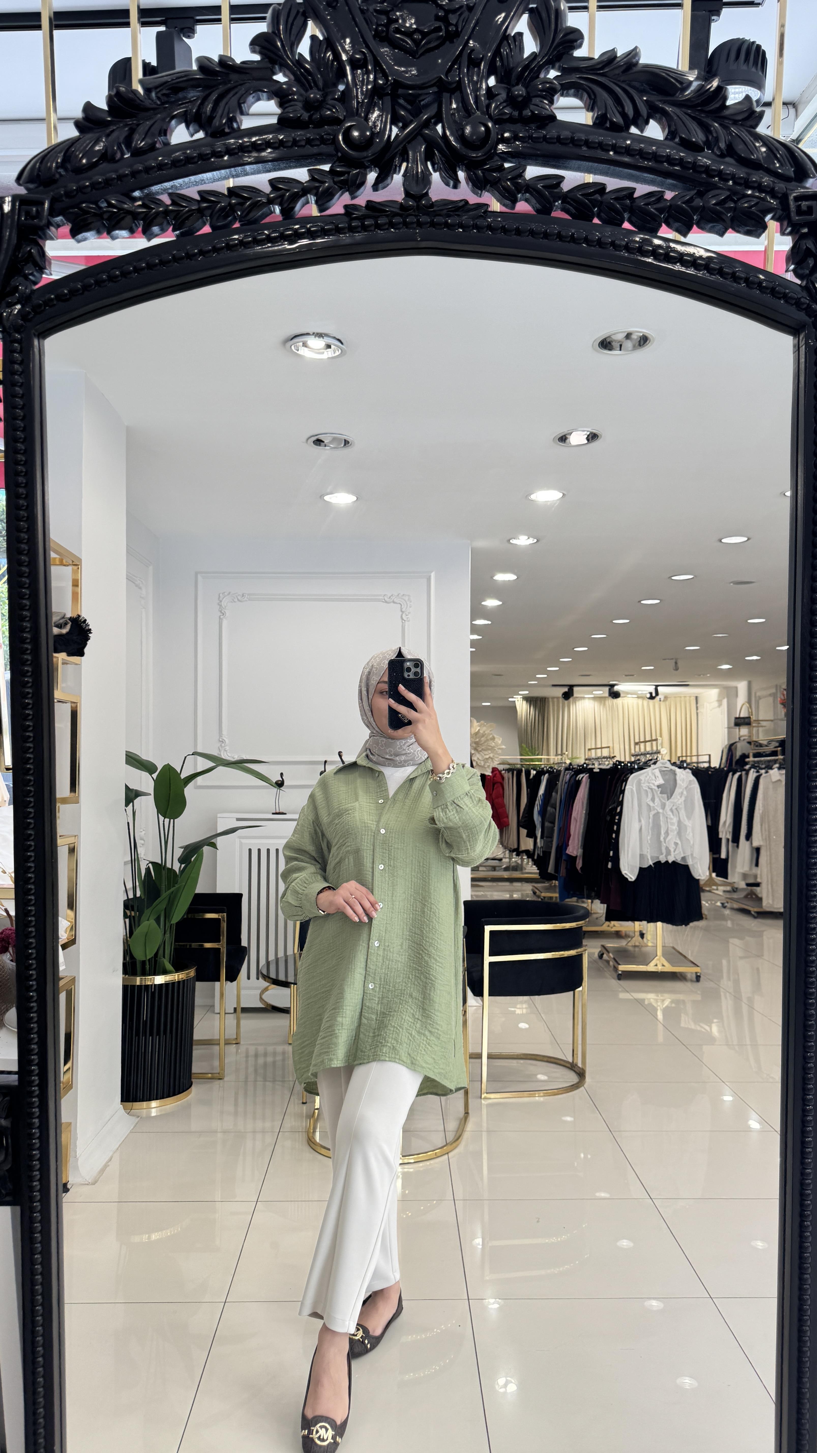 2030 Eleni Gömlek-YEŞİL