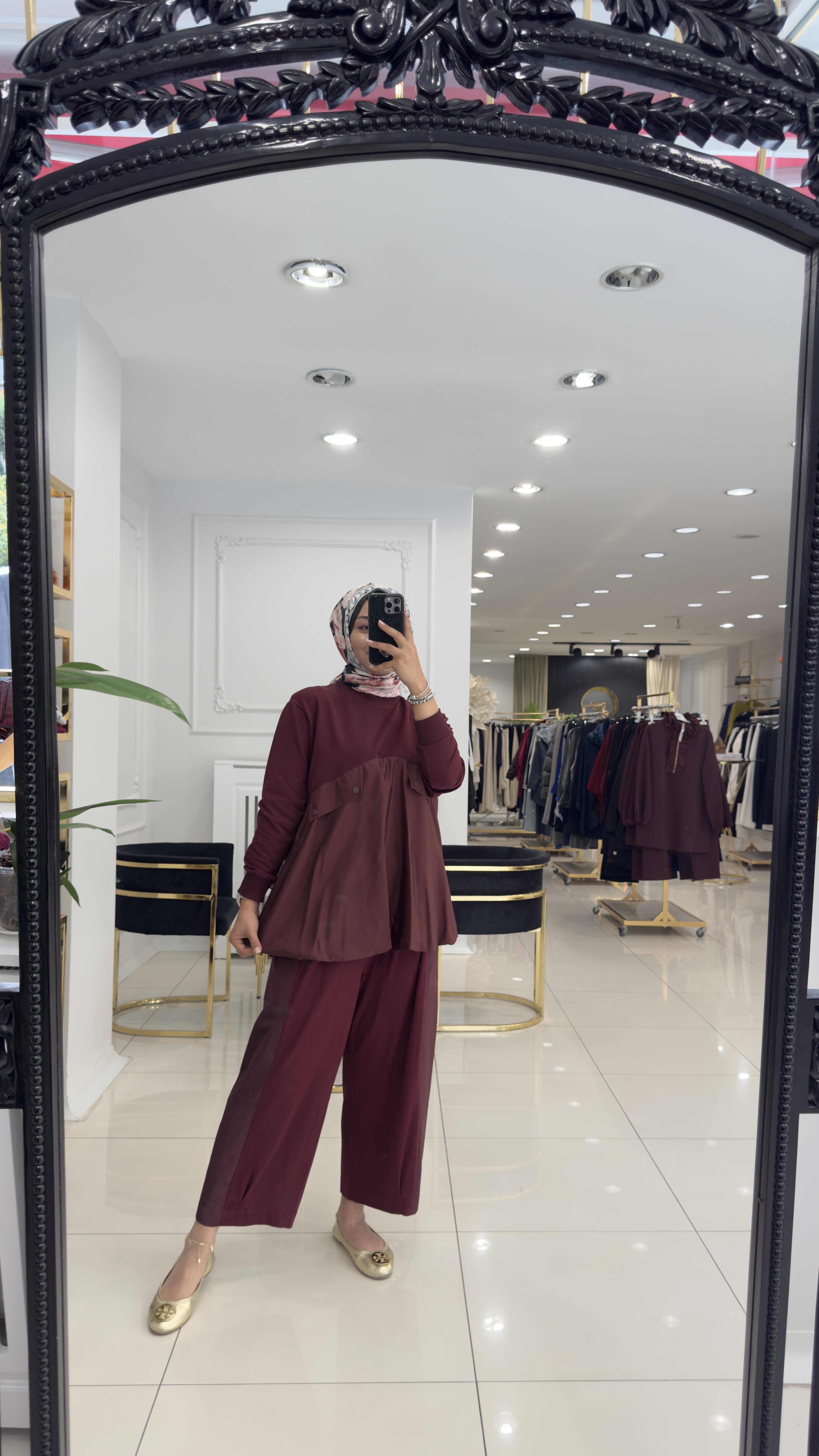 20714 Paraşüt milla sweat-BORDO