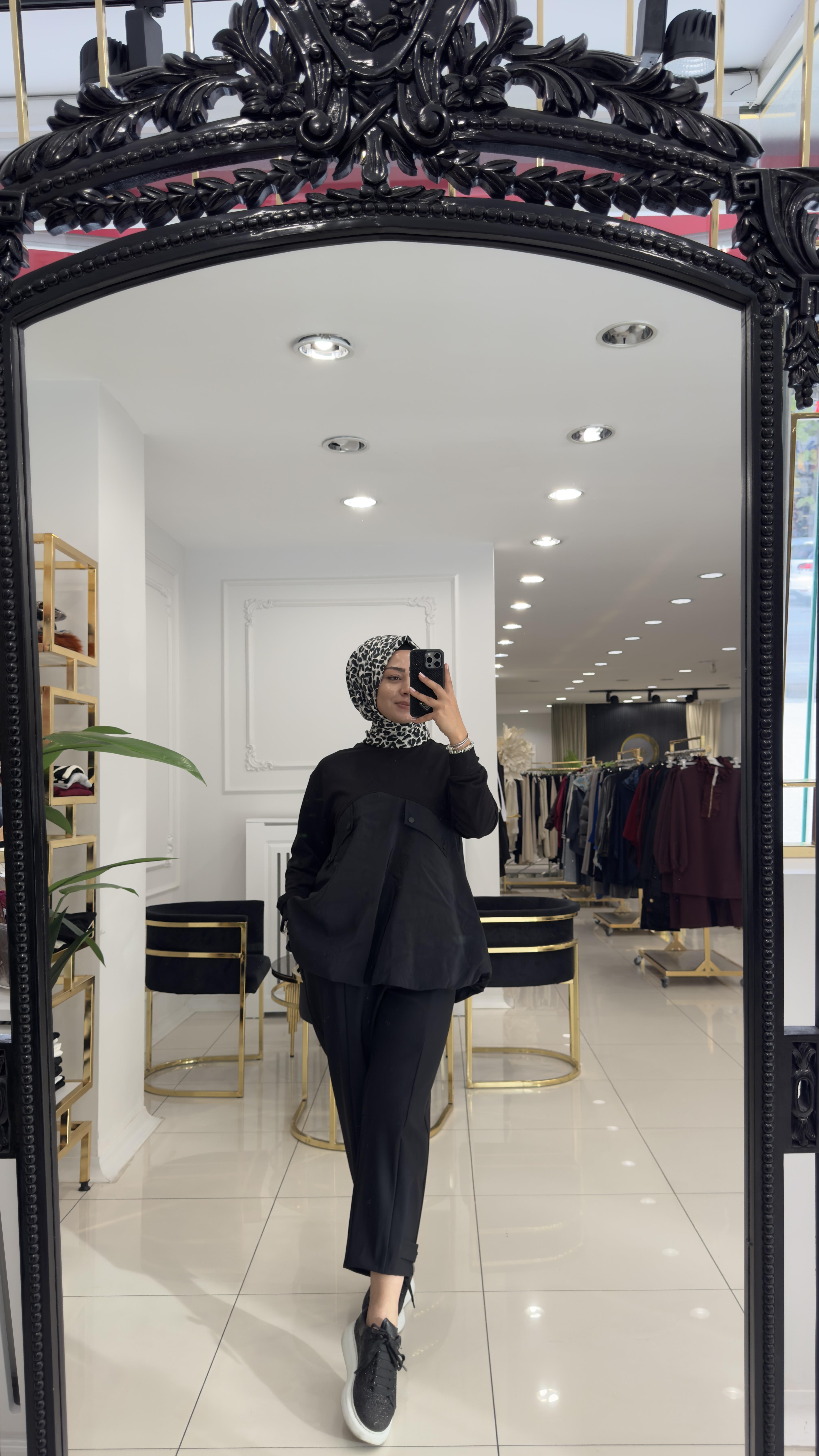 20714 Paraşüt milla sweat-SİYAH