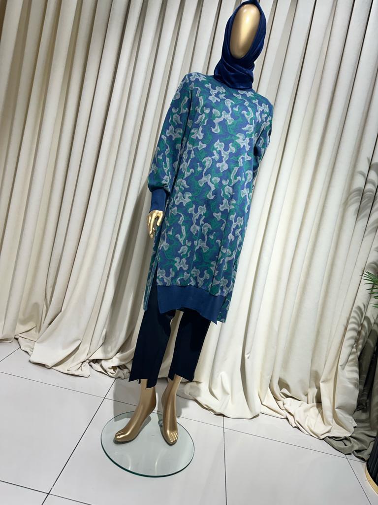 210 LEOPAR DESENLİ TUNİK YEŞİL