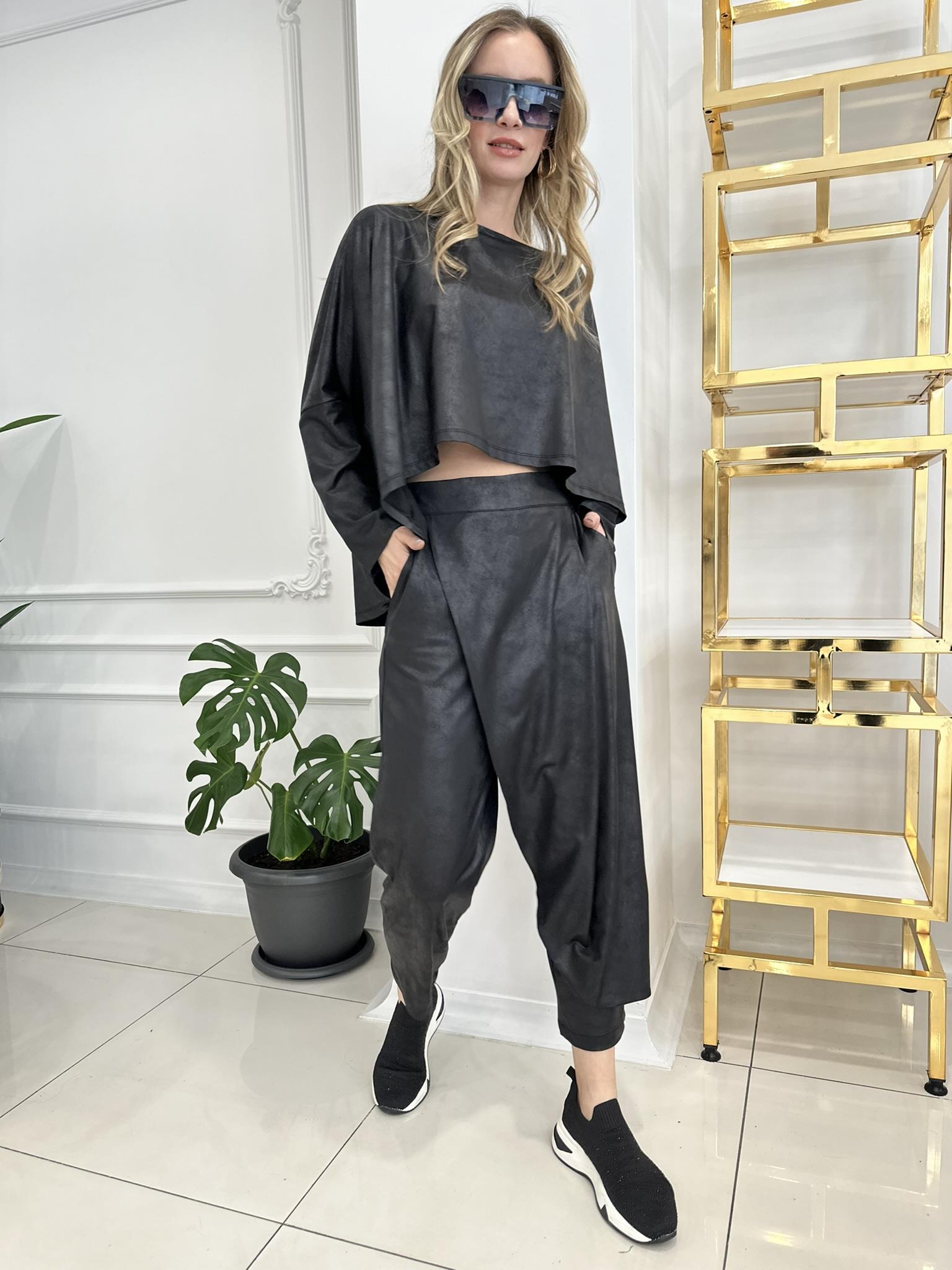 225407D  ŞALVAR MODEL PANTOLON  SİYAH