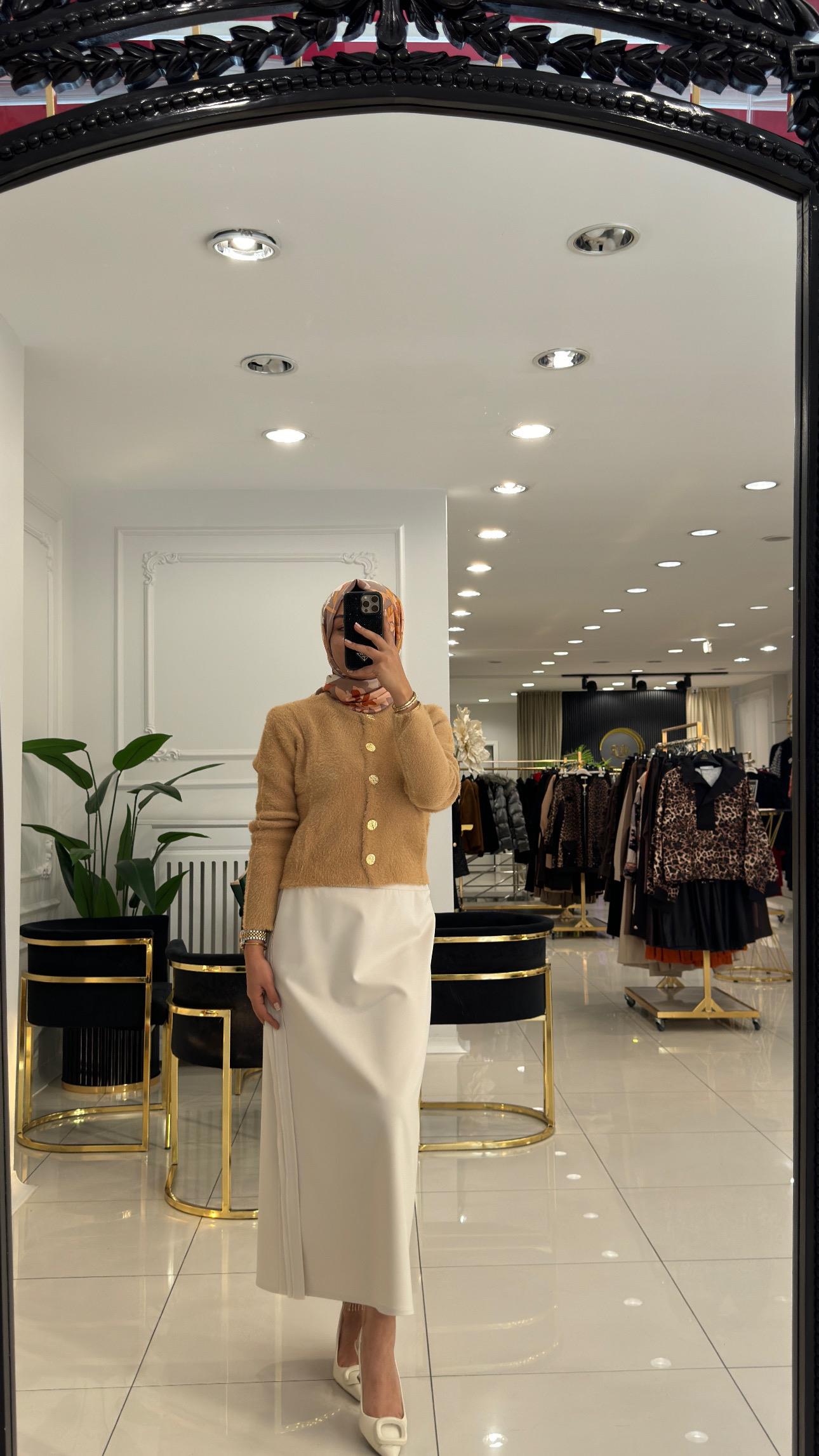 2403 Mina angora hırka- CAMEL