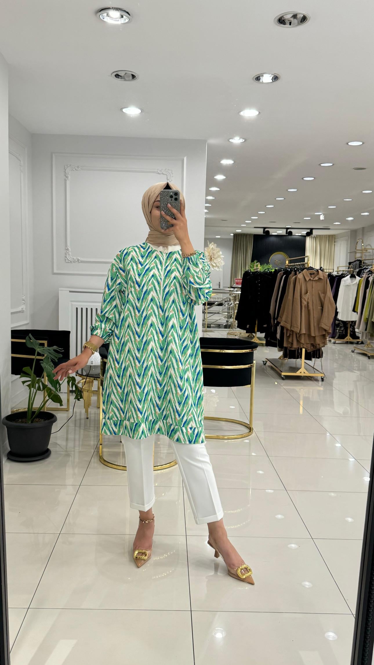 2422 Armin şık tunik YEŞİL