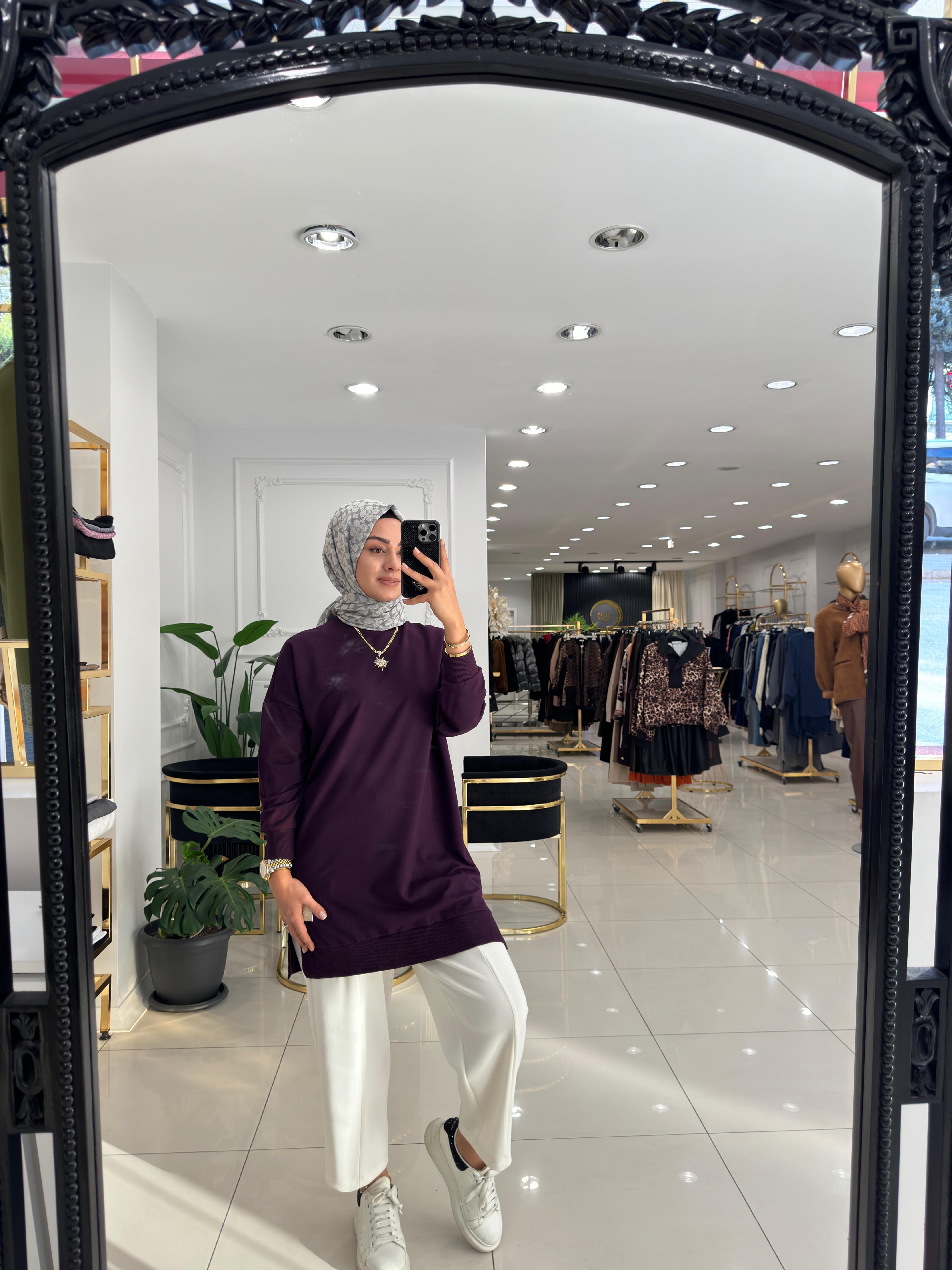 30644 Basic kısa tunik-MOR