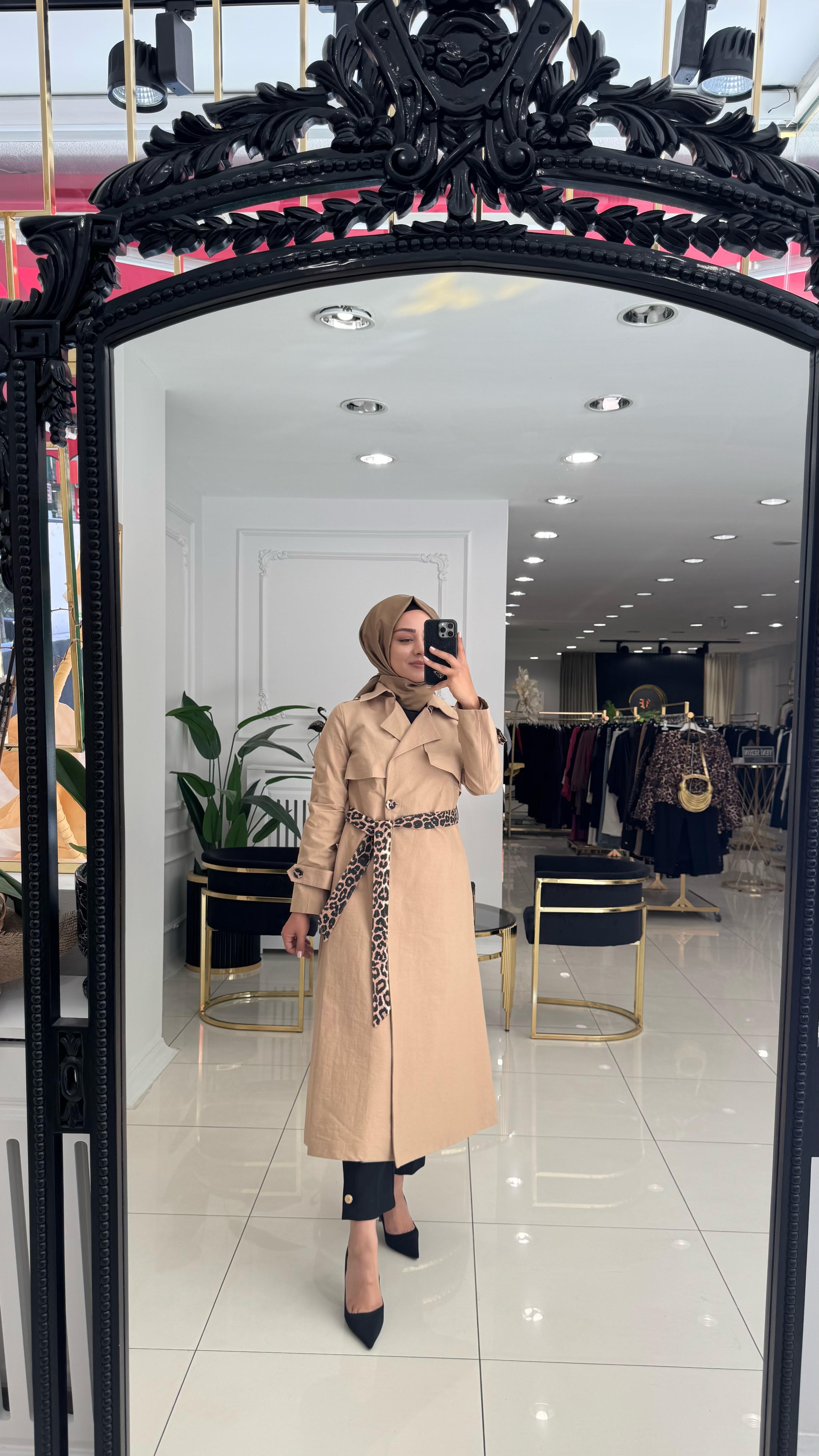 32113 Leopar Trençkot-CAMEL