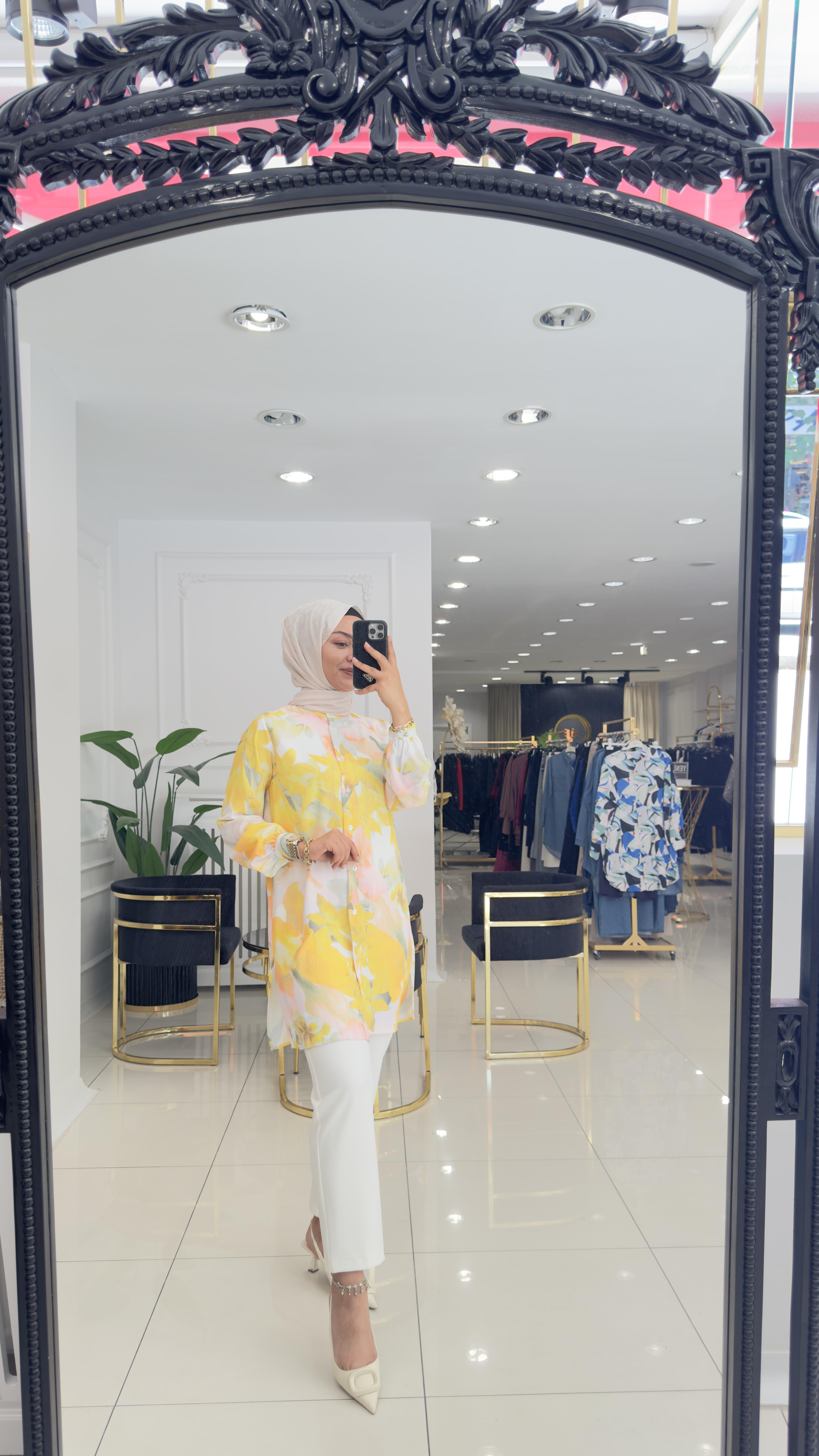 4006 DEFNE GÖMLEK TUNİK-SARI