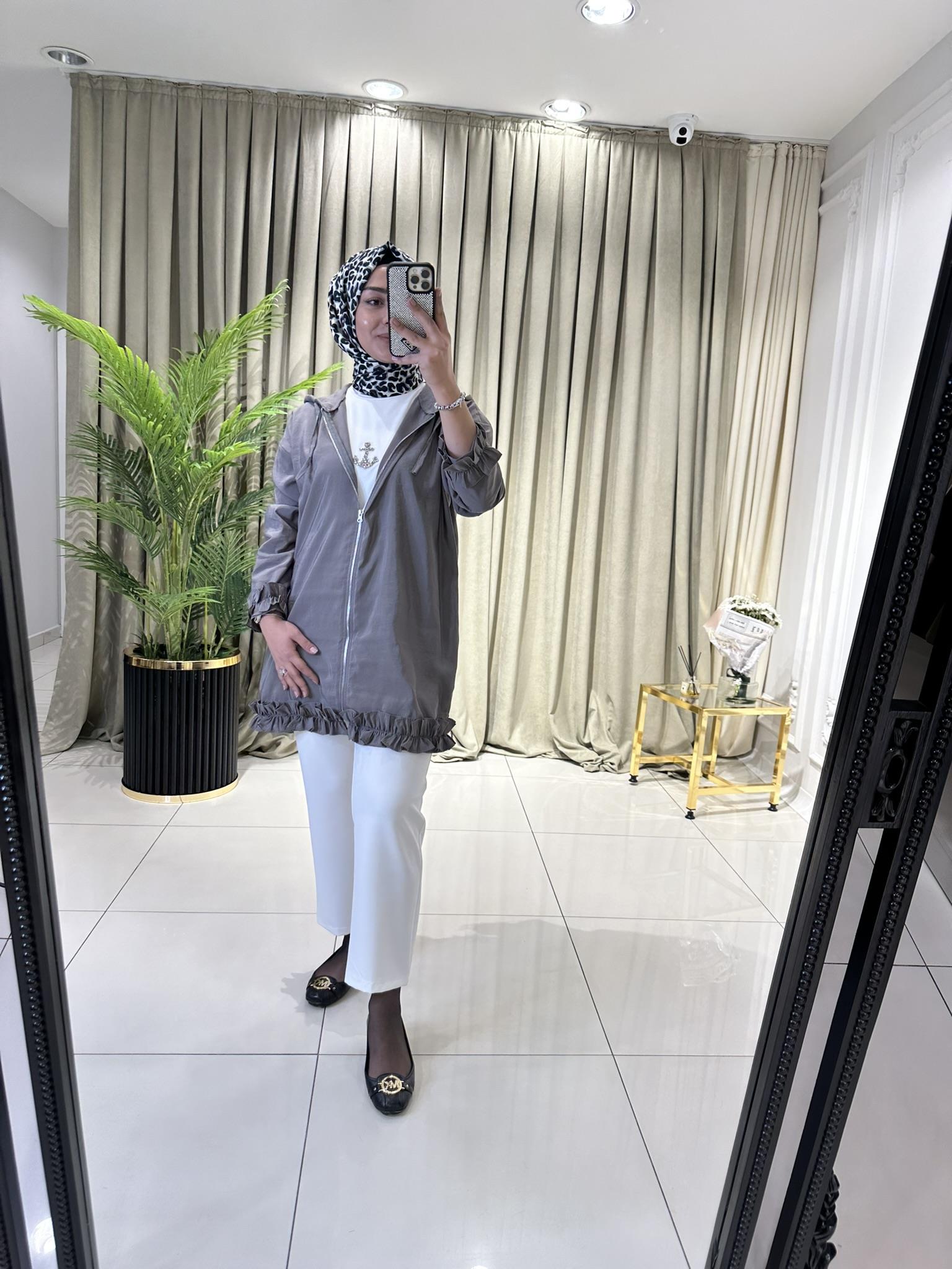 4206 Volan detaylı kap  GRİ