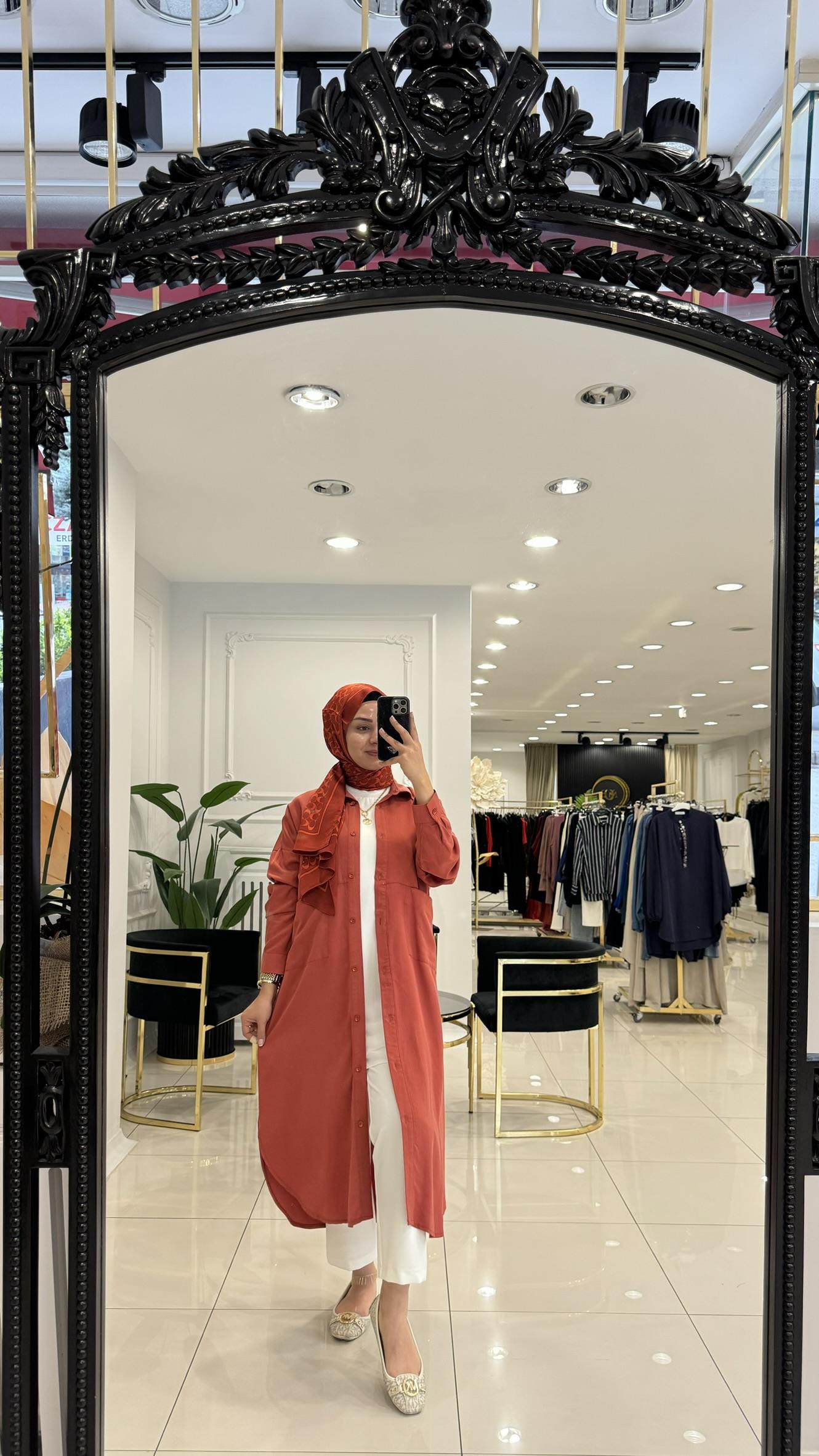 4383 Torba cepli tensel tunik-KİREMİT