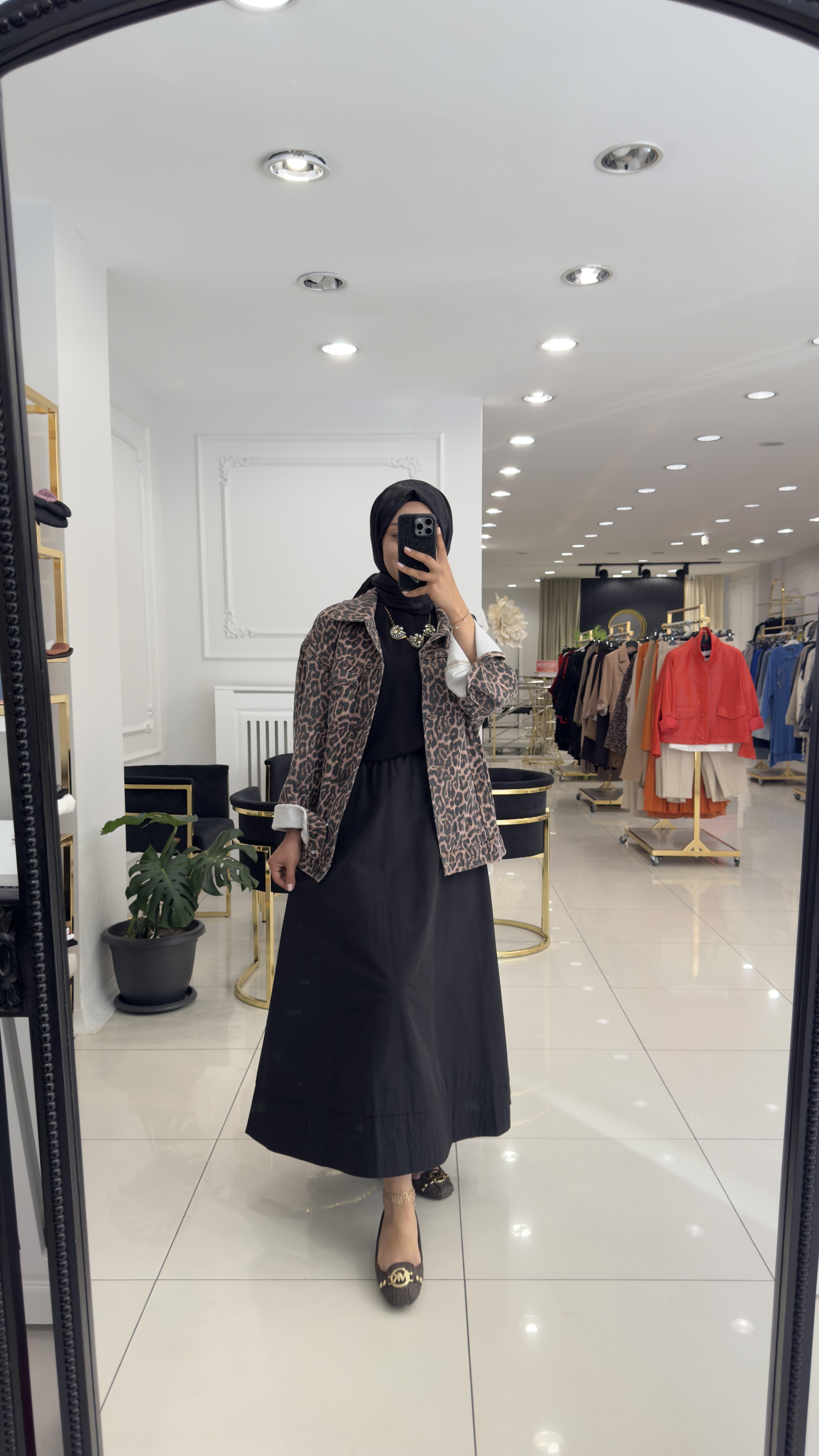 546 Paraşüt Nisa Etek-SİYAH