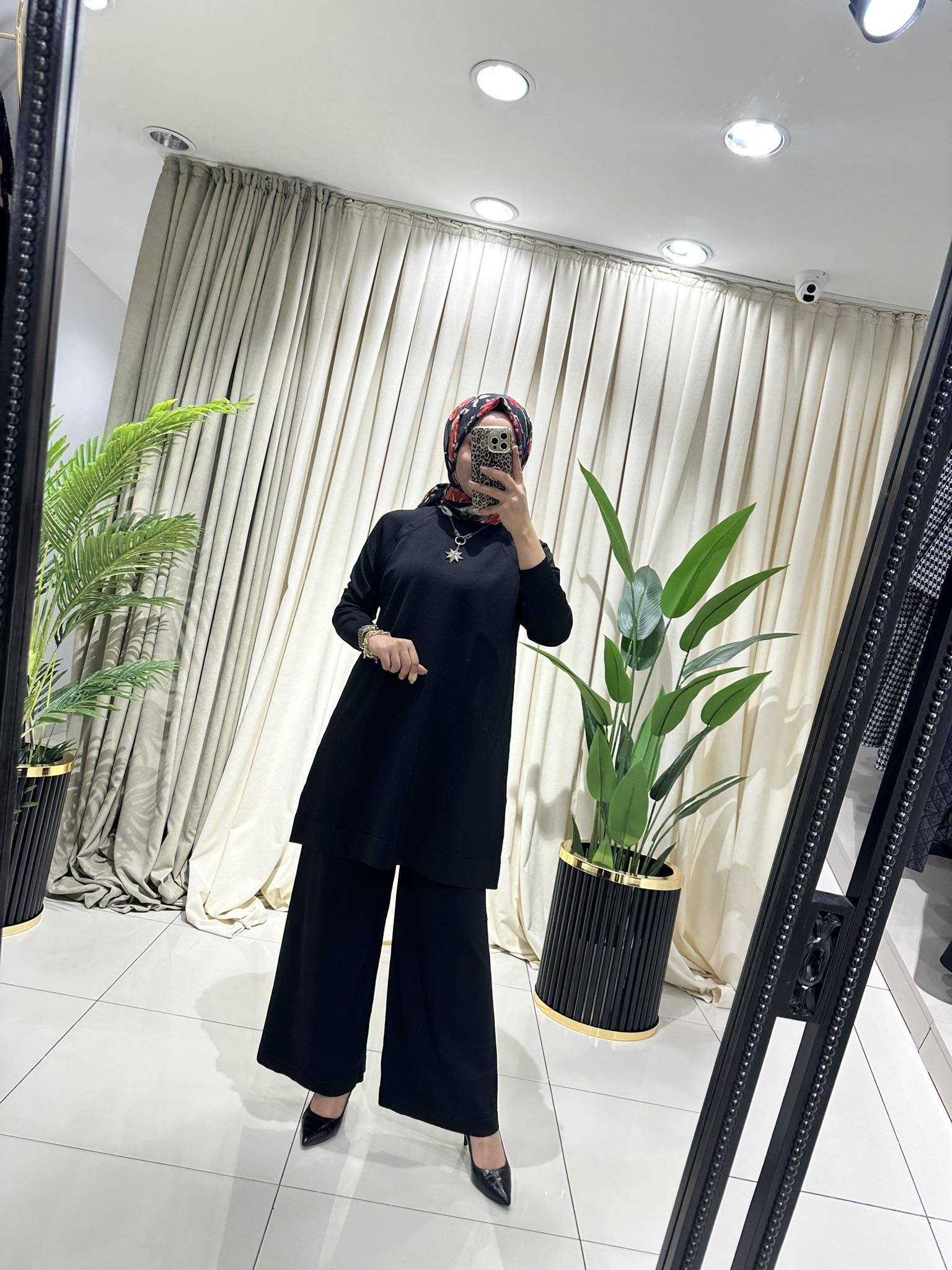 601 DÜZ PANTOLONLU TAKIM  SİYAH