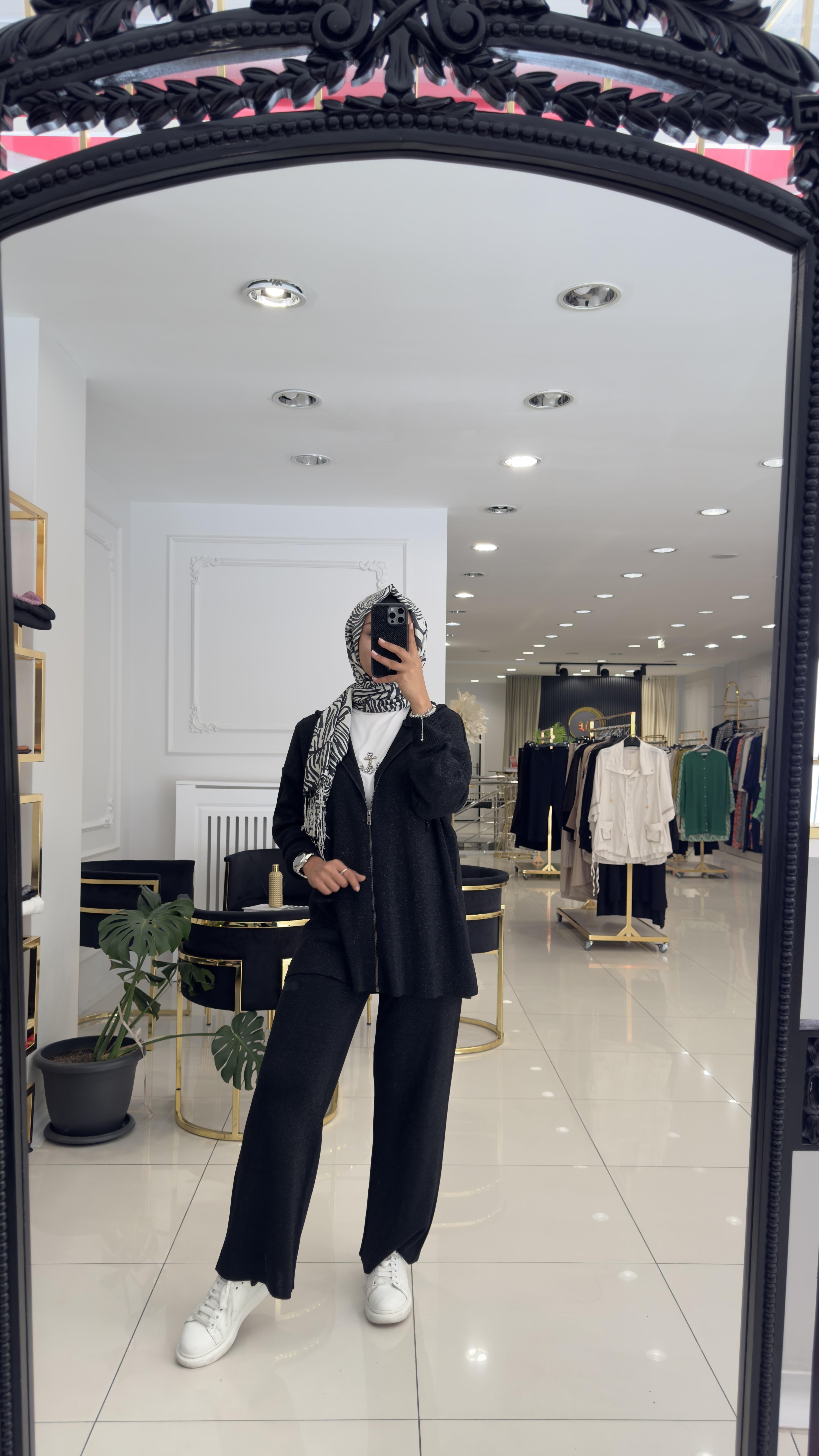 7010 Simli Triko Takım-SİYAH