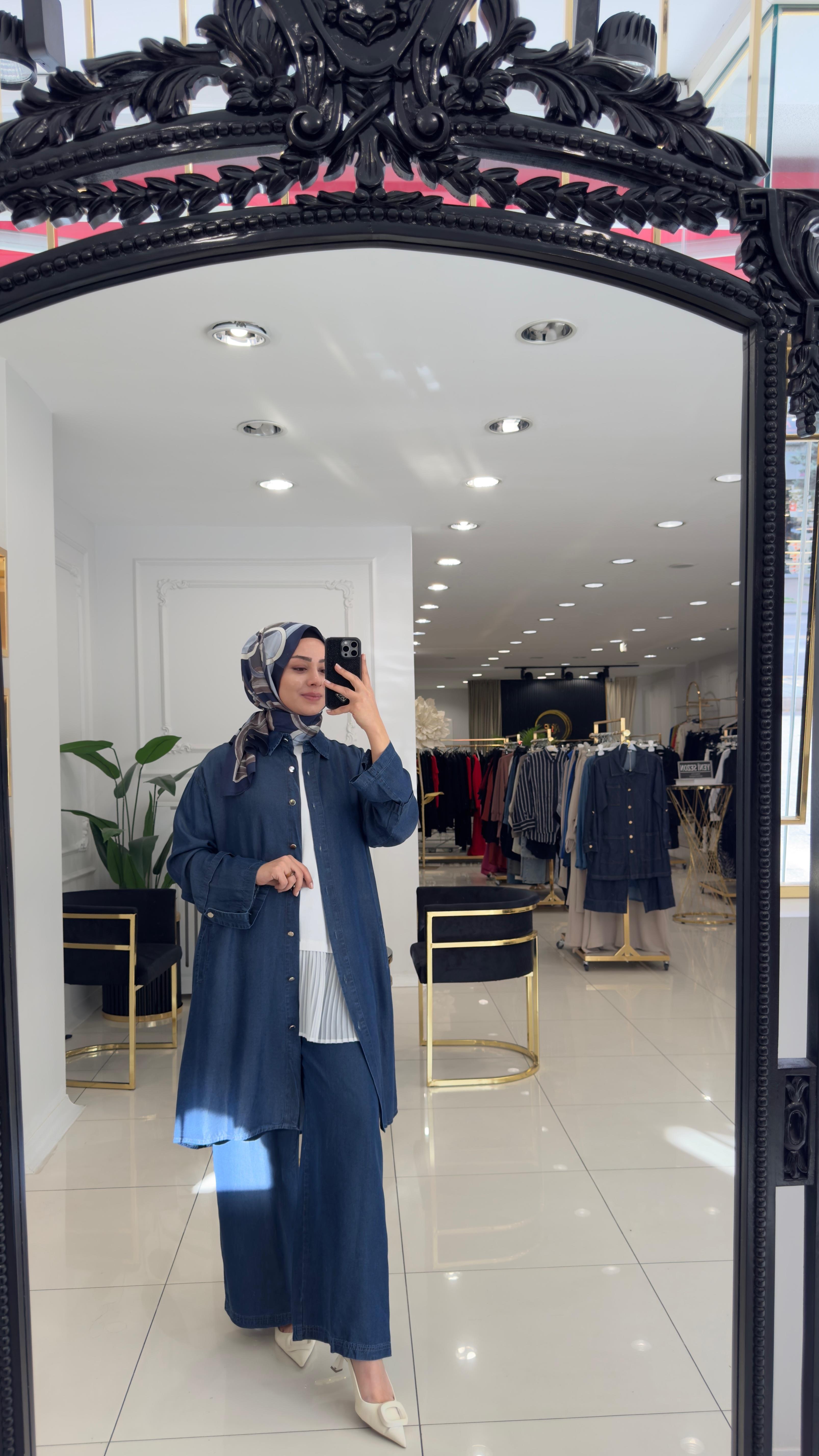 7246 Alin tensel kap gömlek-MAVİ