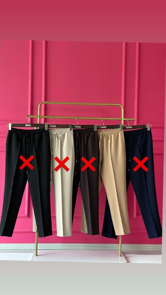 SZ- 153  YANDAN CEPLİ BAĞCIKLI PANTOLON   KREM