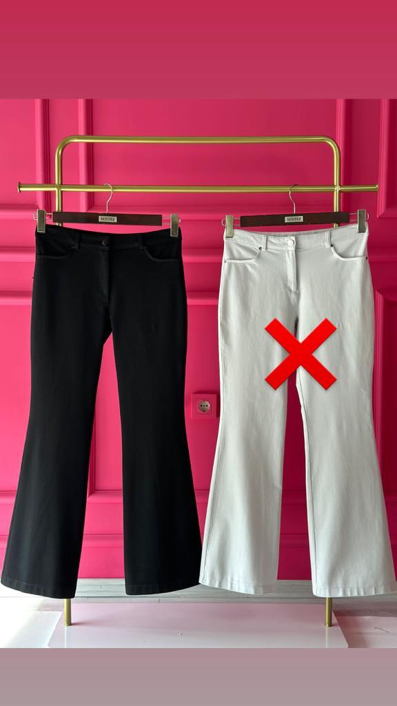 SZ-5531  KANVAS İSPANYOL PAÇA PANTOLON  SİYAH