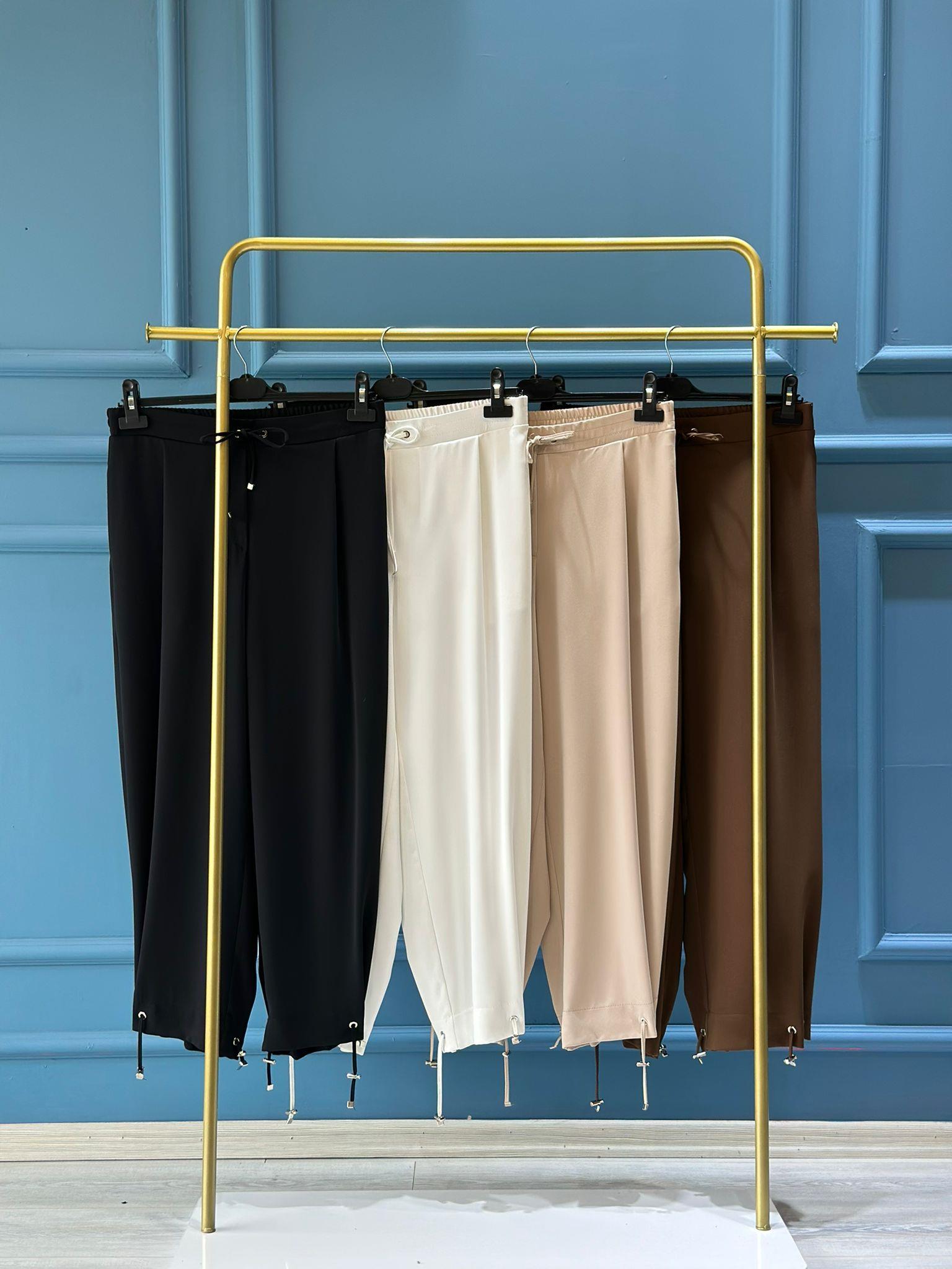 SZ-5551 Paçası kapsüllü şalvar pantolon- SÜTLÜ KAHVE