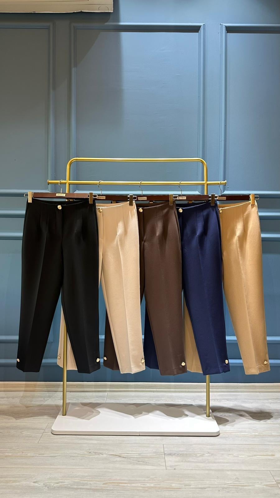 SZ-5566 Paradise paça düğmeli pantolon-ACI KAHVE