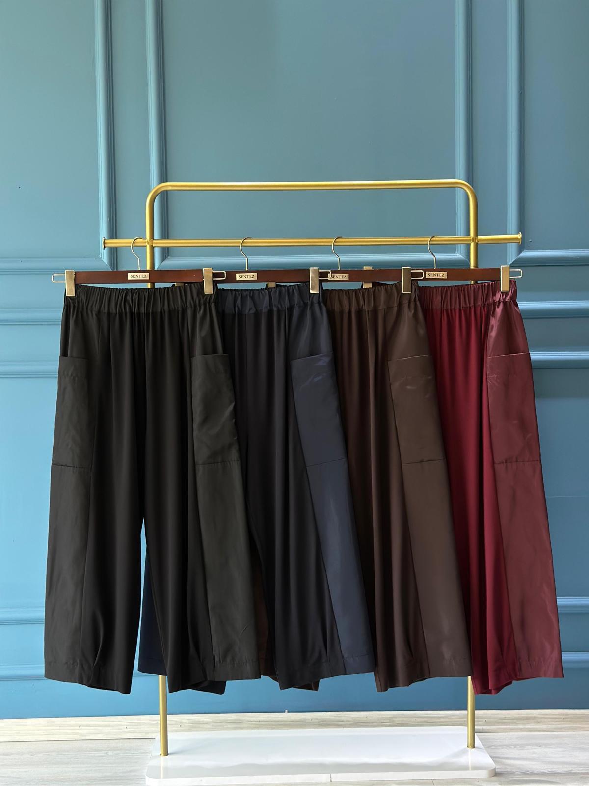SZ-5608 Naura bombinli pantolon-SİYAH