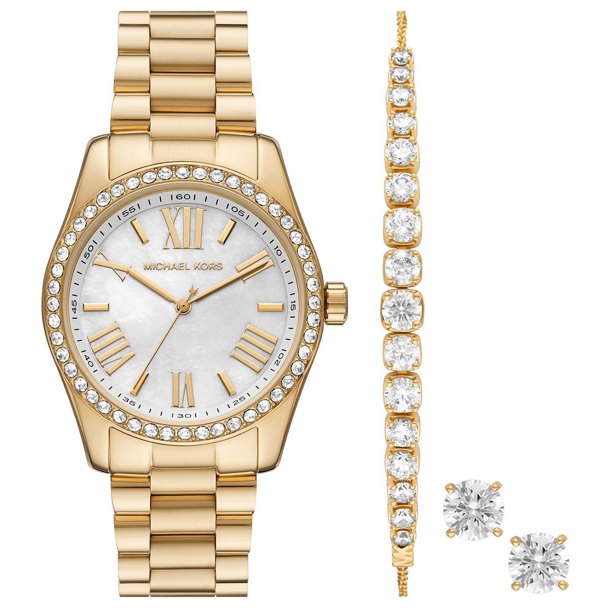 Michael Kors MK1079SET Kadın Kol Saati Bileklik ve Küpe Seti