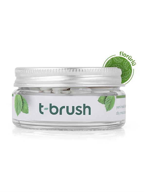 T-Brush Nane Aromalı Diş Macunu Tableti-Florürsüz. - T-Brush