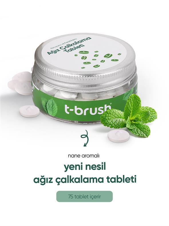 T-Brush Nane Aromalı Ağız Çalkalama Tableti – Florürlü