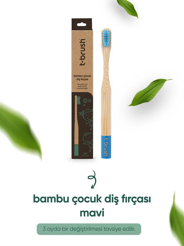 T-Brush Bambu Çocuk Diş Fırçası - Mavi