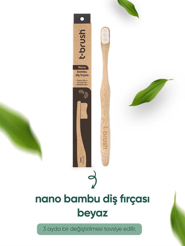 T-Brush Nano Bambu Diş Fırçası - Beyaz Renk