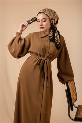 Camel Gömlek Elbise