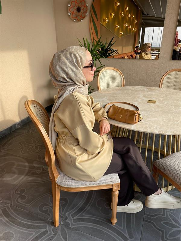 NOIRRETunikbağlamalı scuba sweatshirt bej