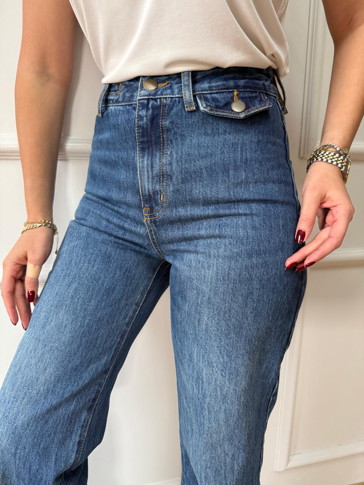  Mavi Cep Kapaklı Jean