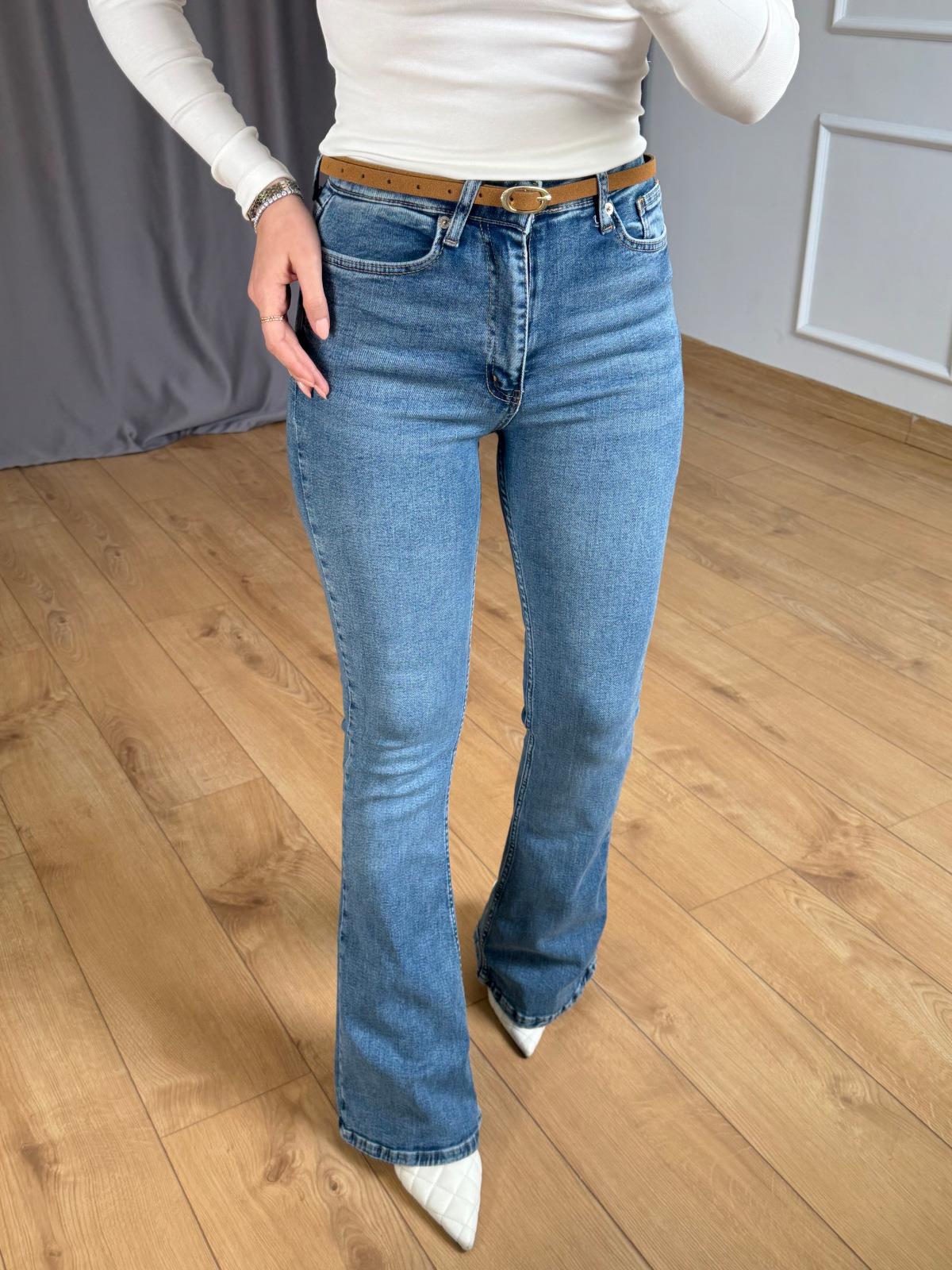 Açık Mavi İspanyol Paça Jean
