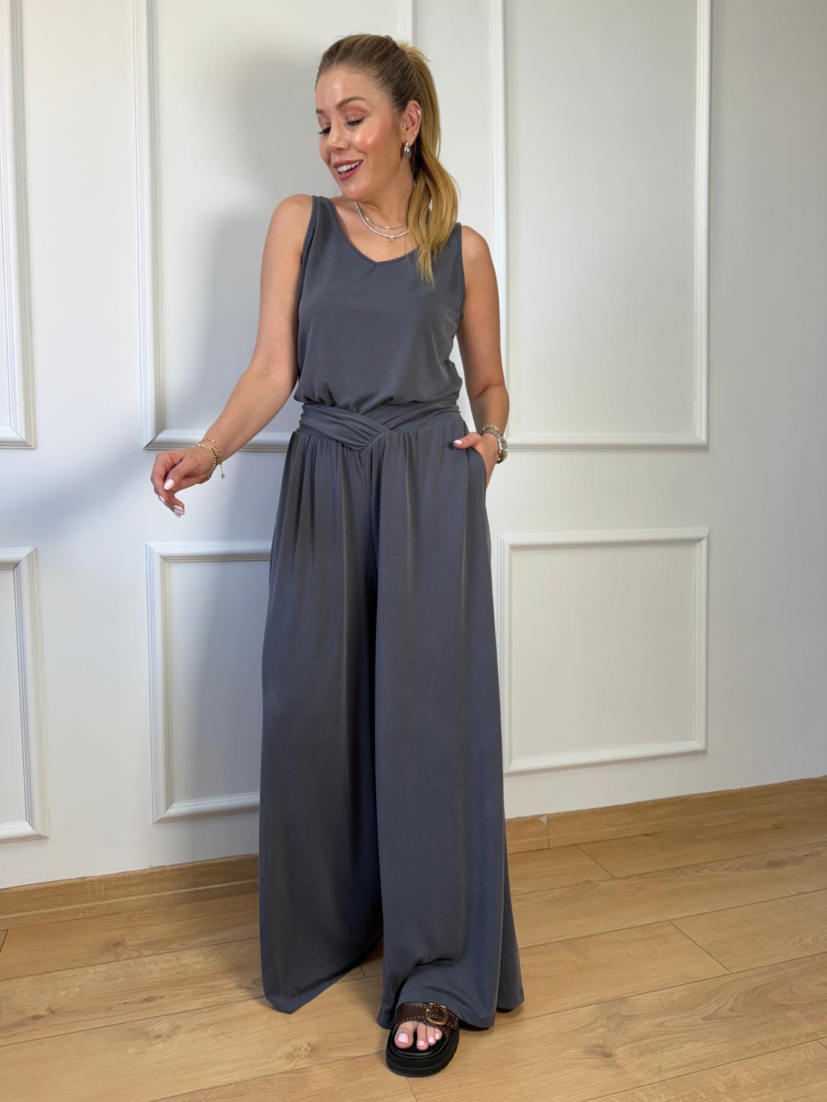 Antrasit Bel Detaylı Pantolon