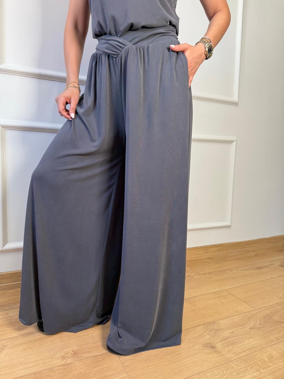 Antrasit Bel Detaylı Pantolon