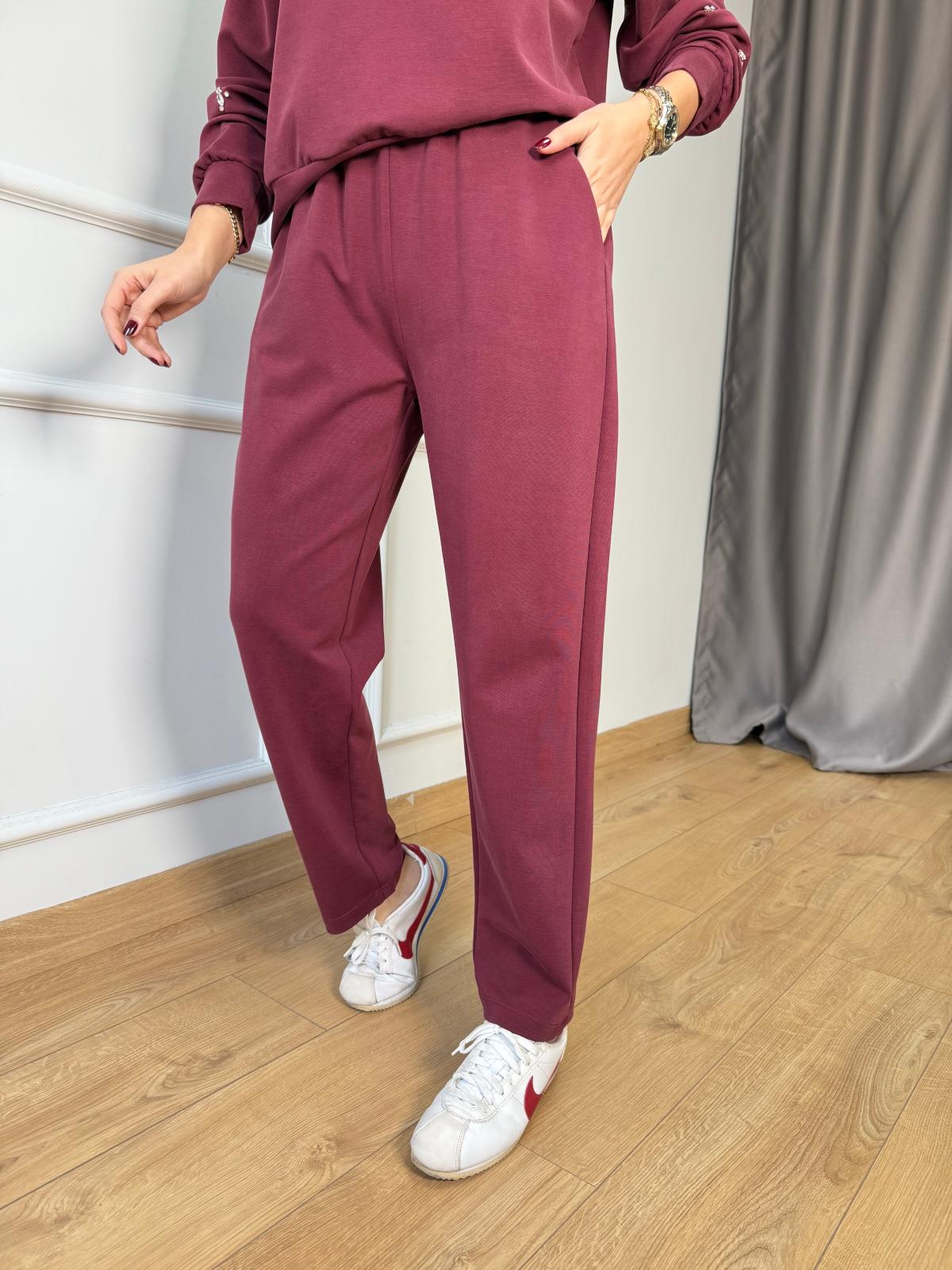 Bordo Taşlı Takım