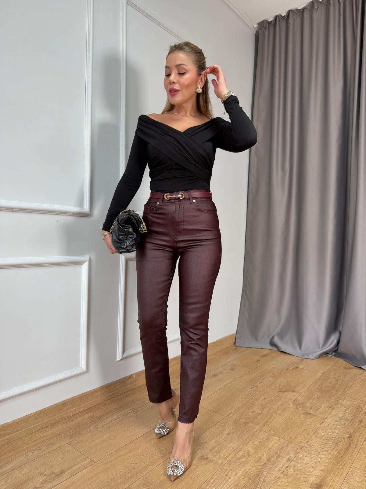 Bordo Yeni Mumlu Jean