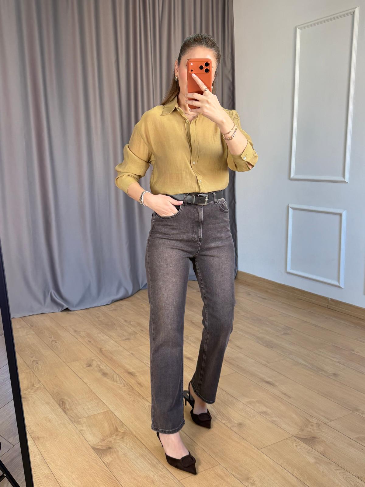 Boy Fit Kemerli Kahve Jean