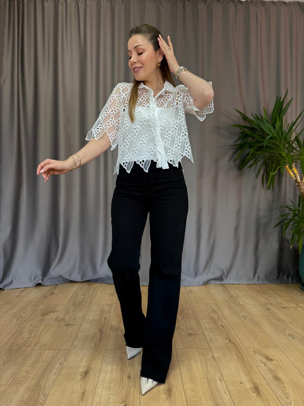 Ekru Büstiyerli Organize Gömlek
