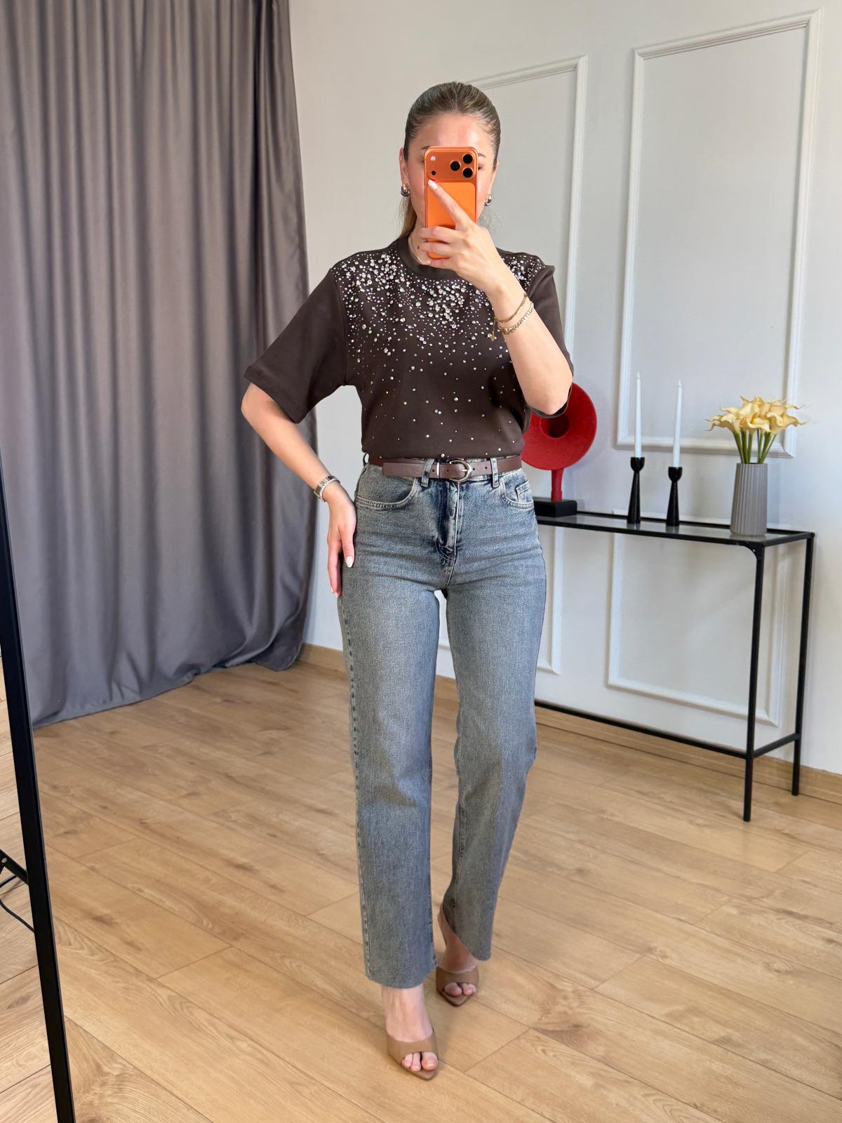 Kahve Kemerli Tint Jean