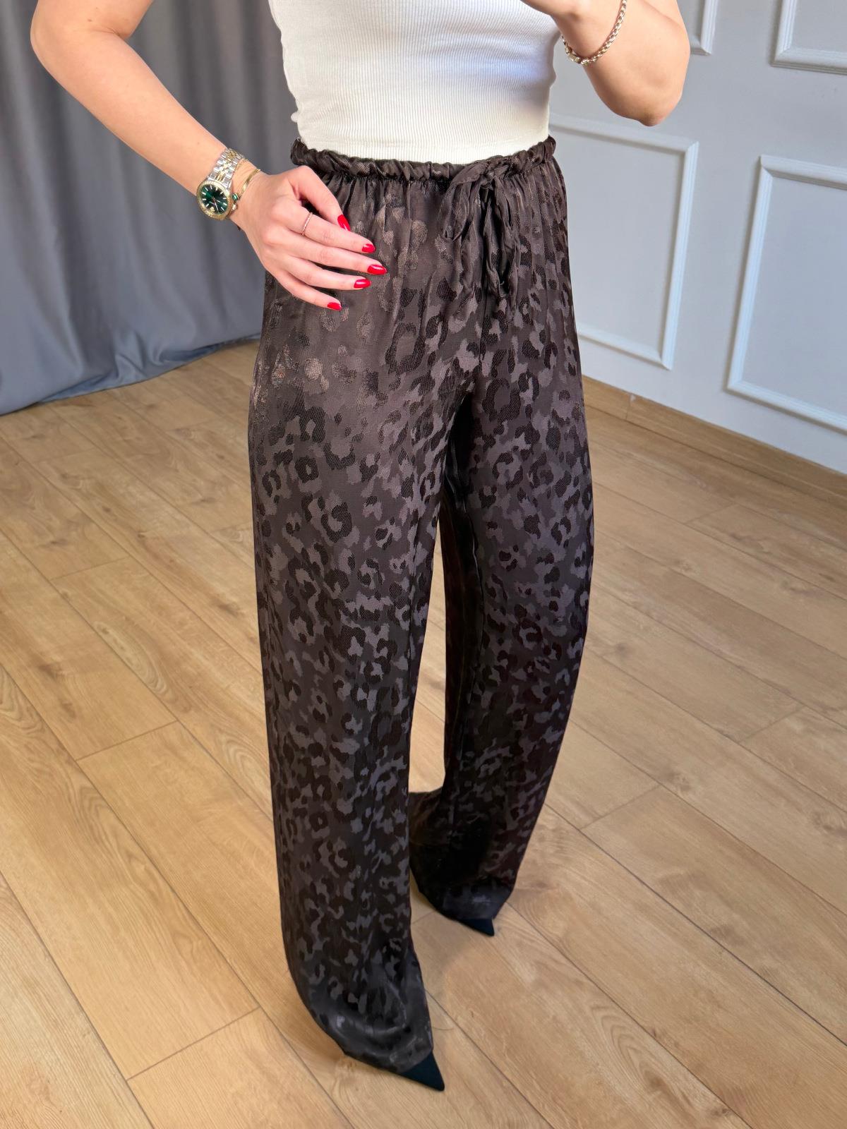 Kahve Leopar Desenli Pantolon