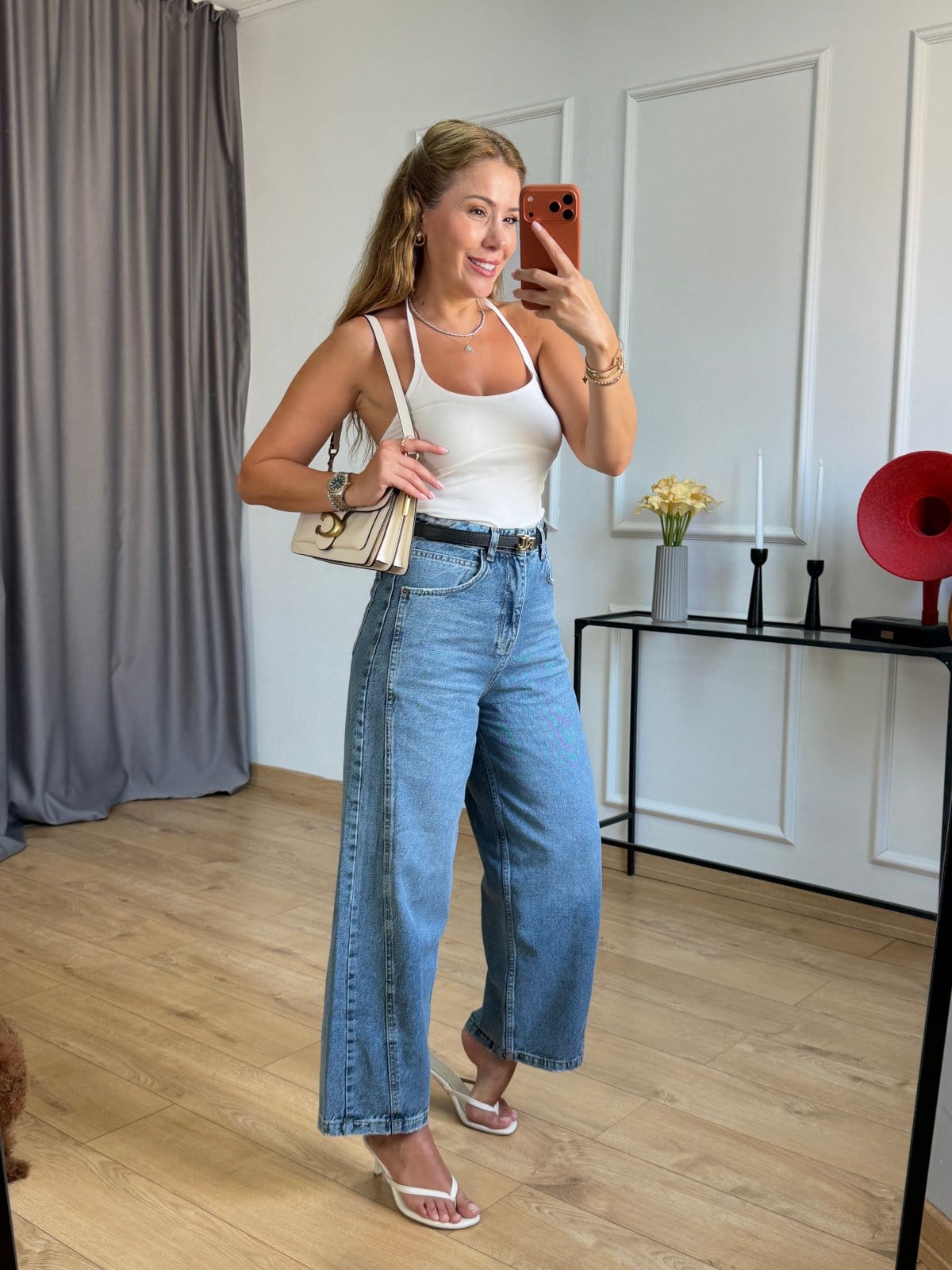Mavi  Dikiş Detaylı Mom Jean( ÖN SİPARİŞ ÜRÜNÜDÜR )