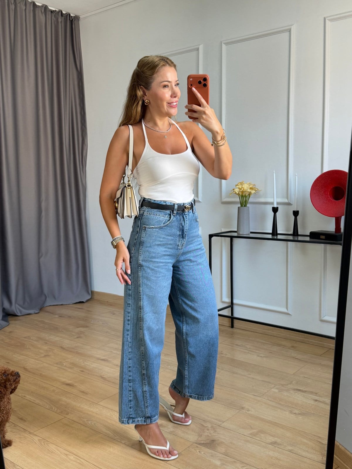 Mavi  Dikiş Detaylı Mom Jean( ÖN SİPARİŞ ÜRÜNÜDÜR )