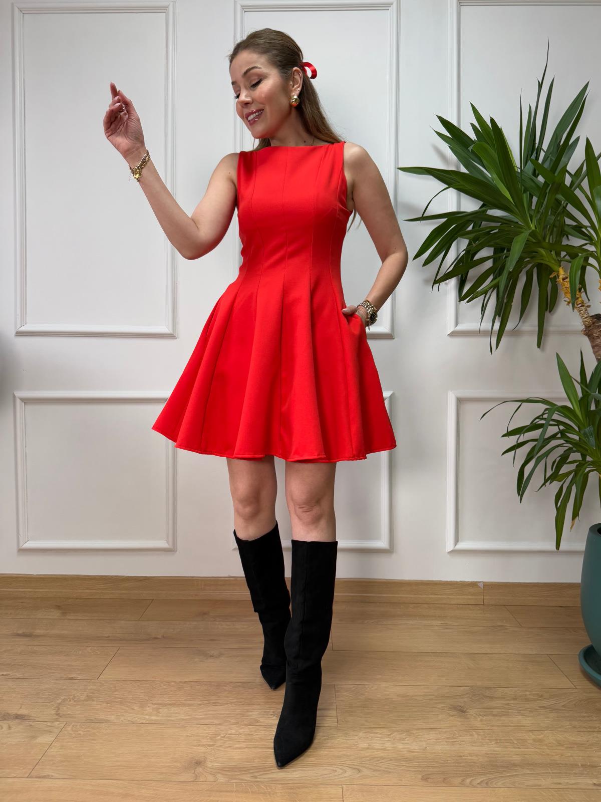 Nar Çiçeği Çan Kesim Elbise