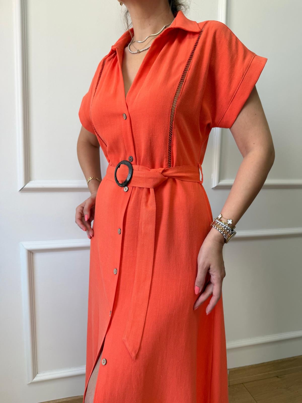 Narçiçeği Yan Fistolu Elbise