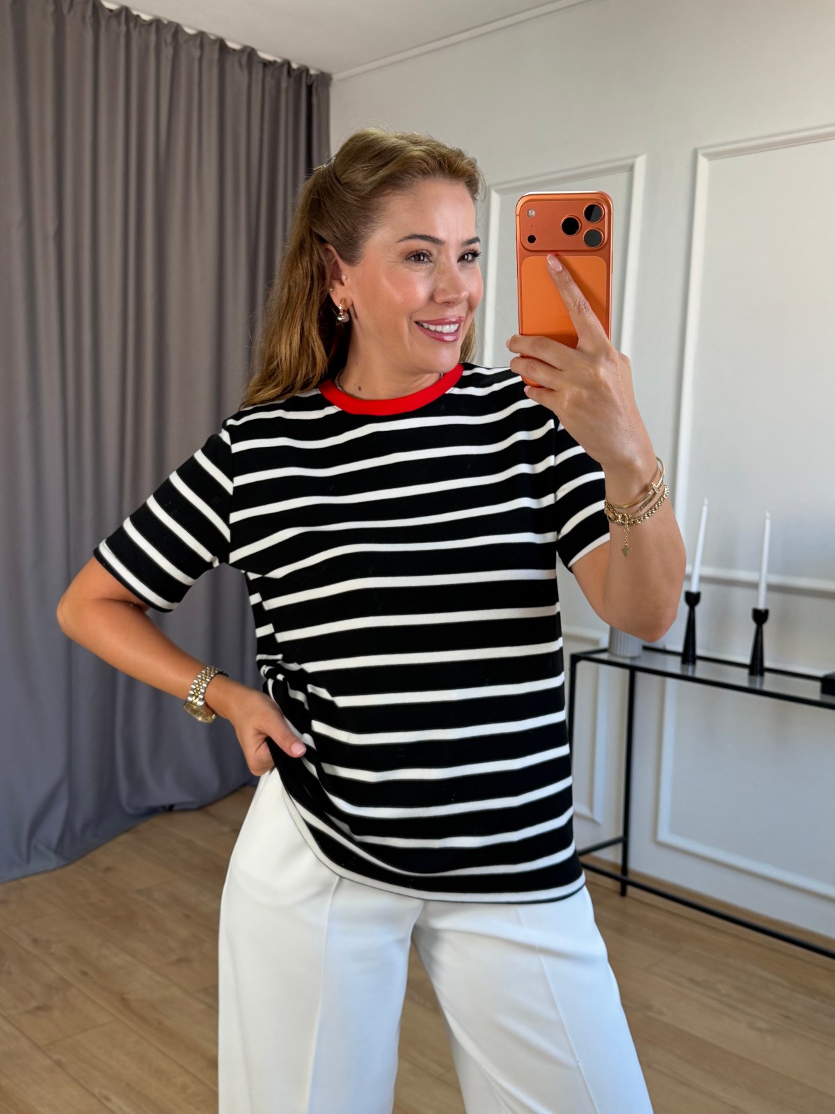 Siyah Çizgili Tshirt