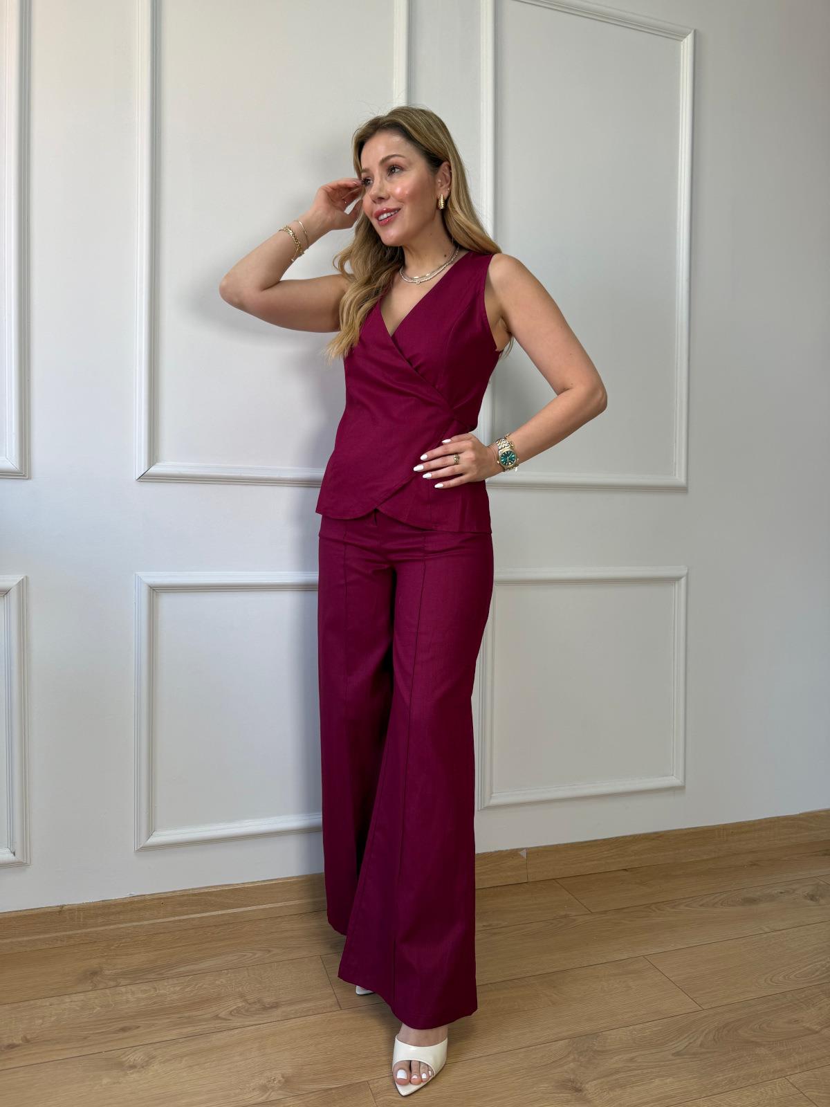 Vişne Bağlamalı Keten Takım