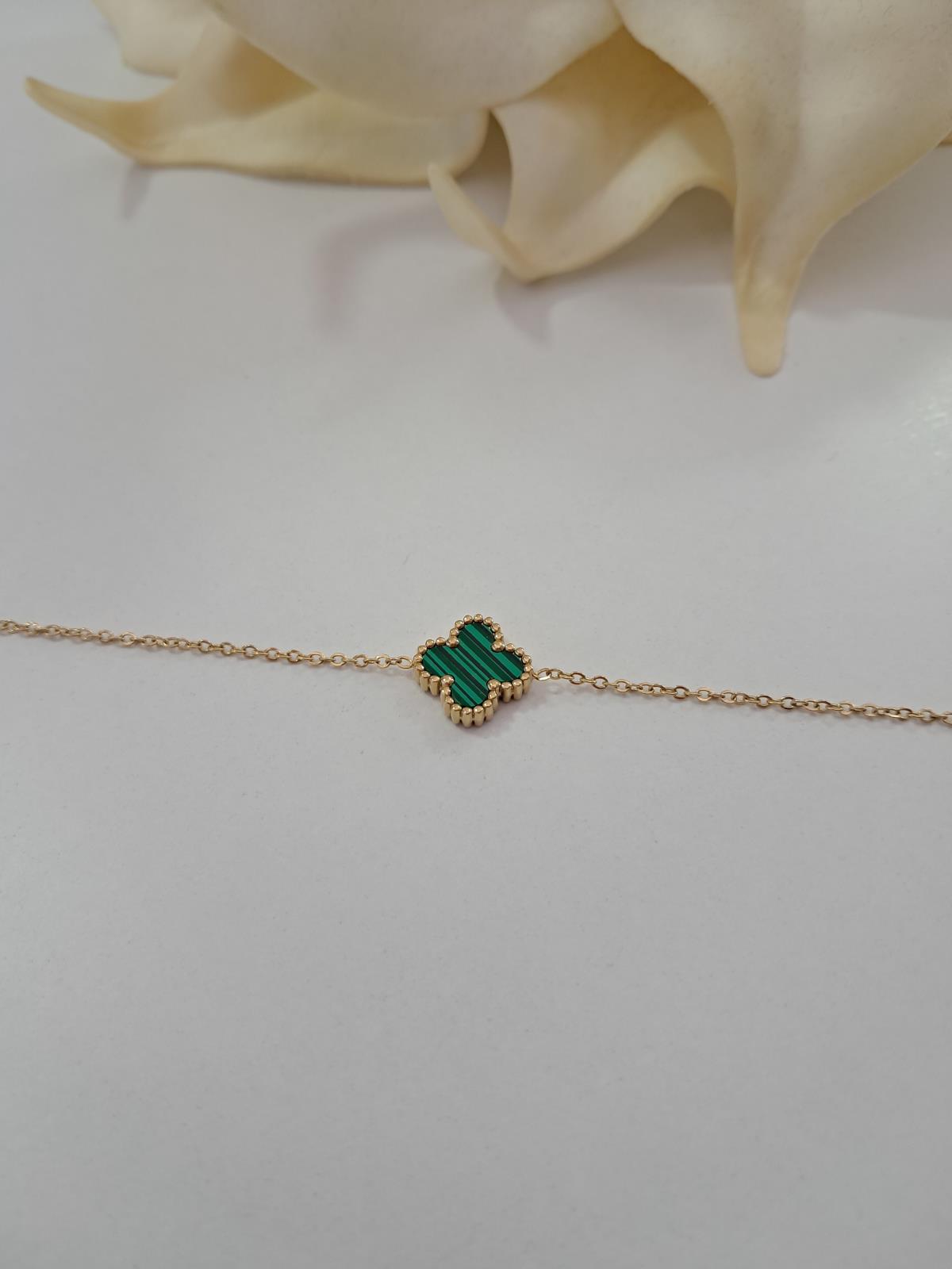 Yeşil Tekli Yonca Bileklik