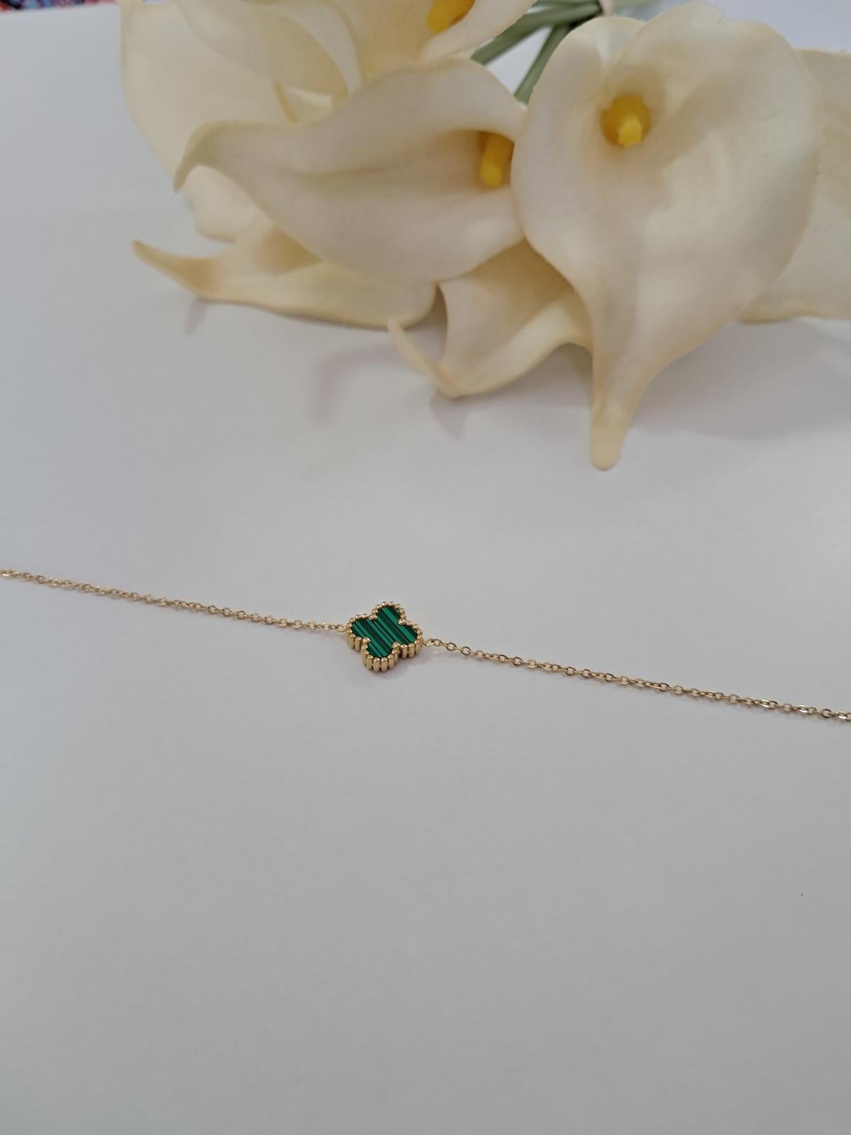 Yeşil Tekli Yonca Bileklik