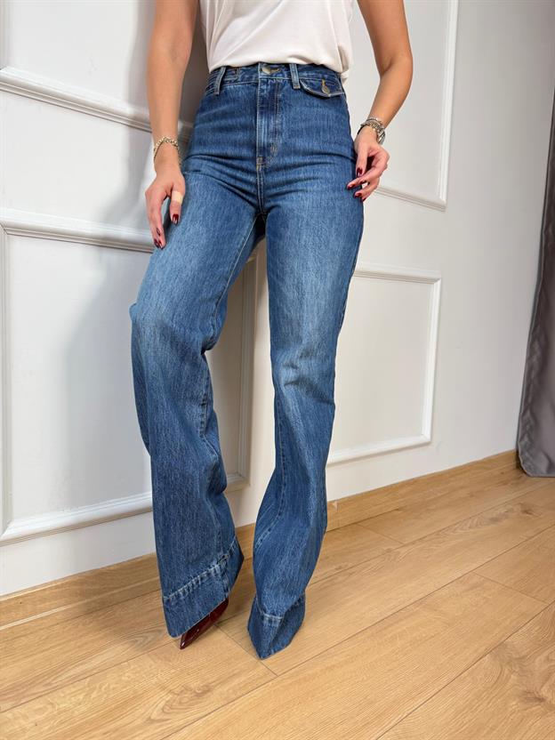  Mavi Cep Kapaklı Jean