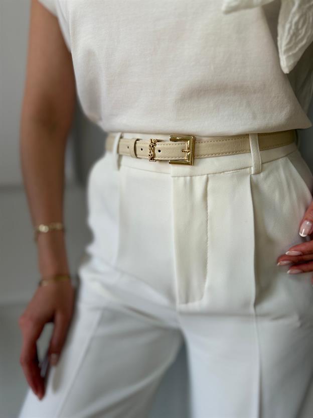 Bej Marka Model İnce Kemer