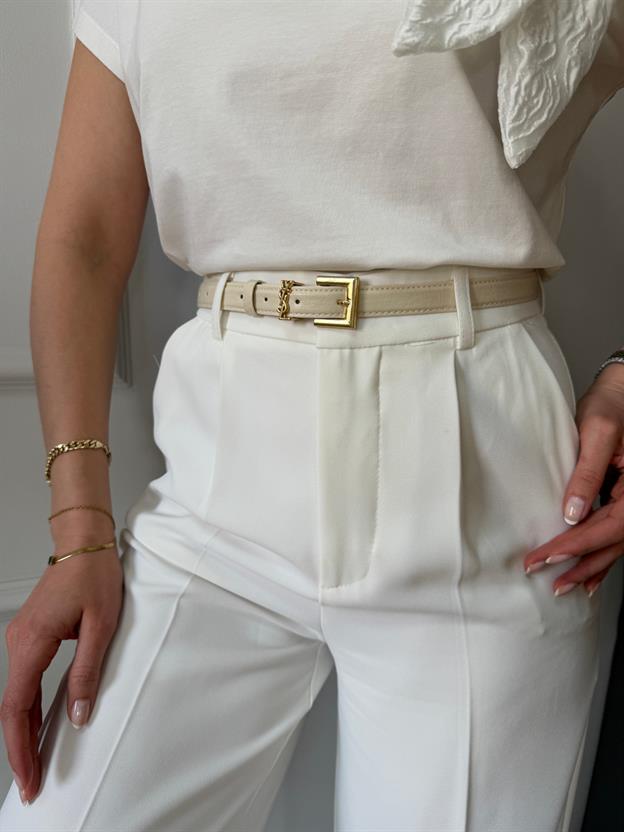 Bej Marka Model İnce Kemer