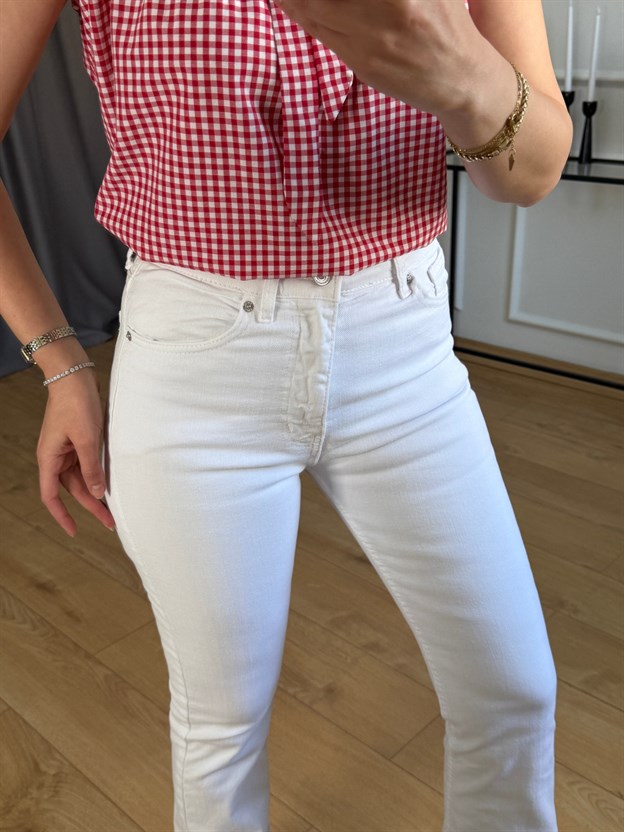 Beyaz İspanyol Paça Jean